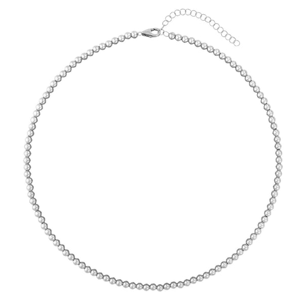 Karen Lazar - 4 mm Sterling Silver Signature Bead Necklace
