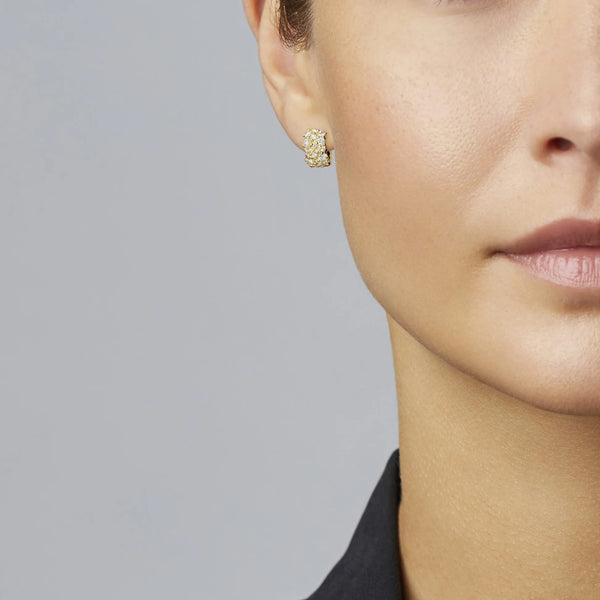 Paul Morelli - Confetti Huggie Earrings with Diamonds, 18k Yellow Gold