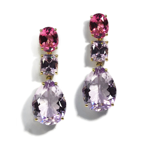 Pink tourmaline drop on sale earrings