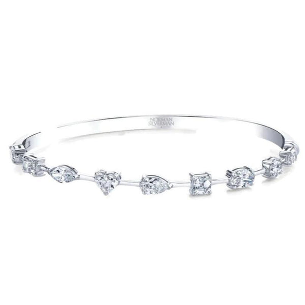 Norman Silverman - Mixed Shape Prong-set Diamond Bangle