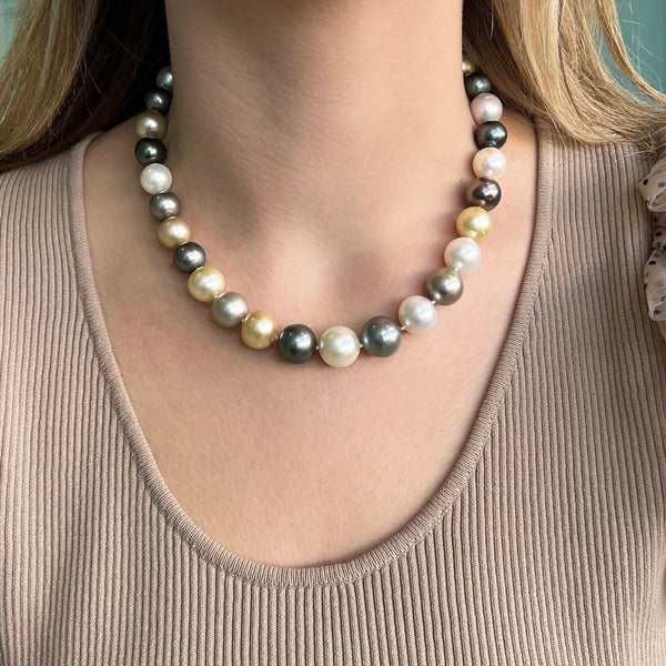 AFJ - Gemstone Collection - Graduated Multicolor Natural Pearl