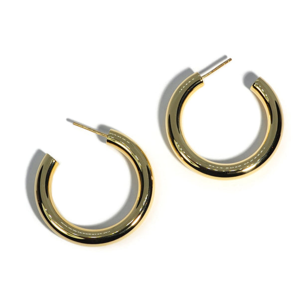 AFJ Gold Collection - Extra Large Hoop Earrings, Yellow Gold