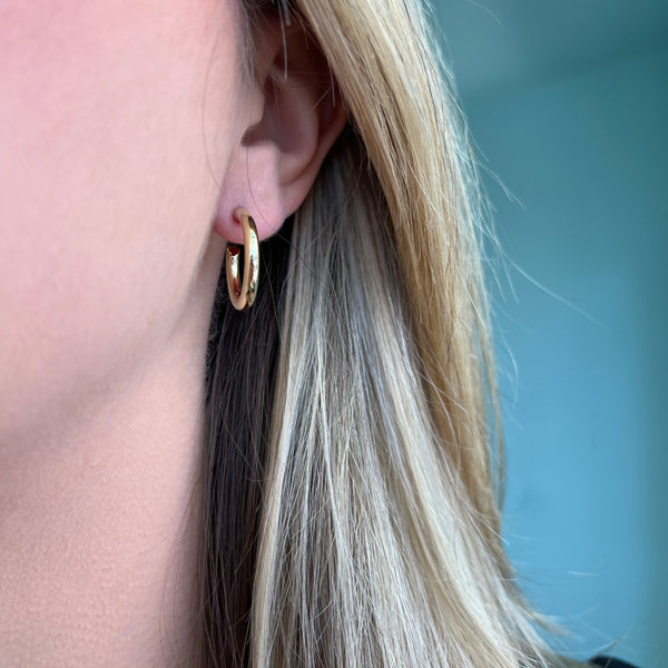 AFJ Gold Collection - Small 20 mm Hoop Earrings, Yellow Gold – AF 