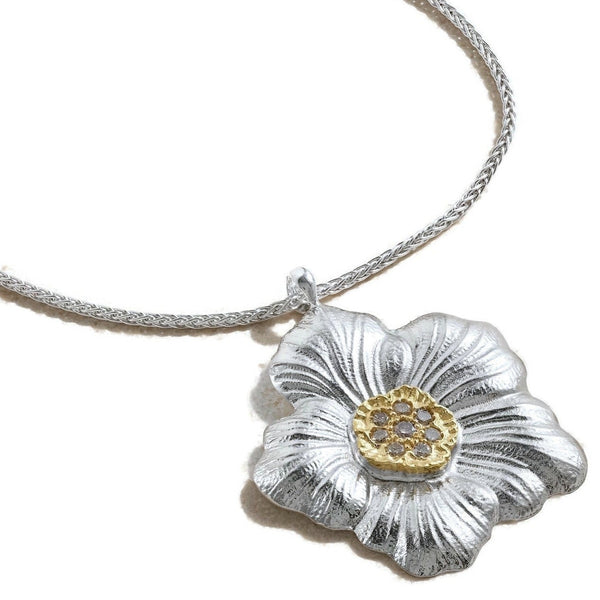 アクセサリー NIKNIT flower stone necklace BROWN MIX 6.90 ct. t.w. Multi-Gemstone Flower Necklace in 18kt Gold