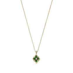 Buccellati - Opera Tulle - Small Pendant Necklace, 18k Yellow gold with Cathedral Green Enamel