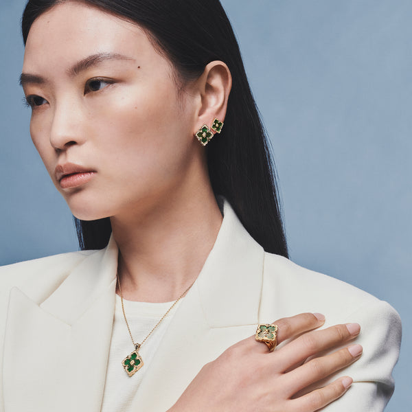 Buccellati - Opera Tulle - Ring with Green Enamel, 18k Yellow Gold