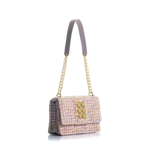 Guess tweed best sale ryan shoulder bag