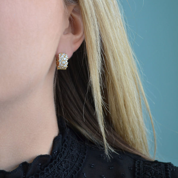 Paul Morelli - Confetti Huggie Earrings with Diamonds, 18k Yellow Gold
