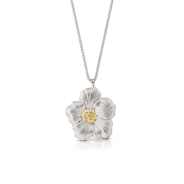 Buccellati - Blossoms Gardenia - Pendant Necklace, Sterling Silver with Gold Accents