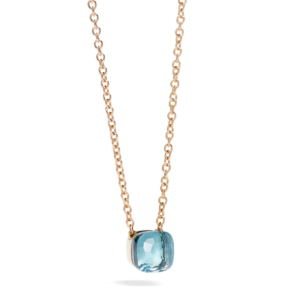 Pomellato - Nudo - Pendant Necklace with Blue Topaz, 18k Rose and White Gold
