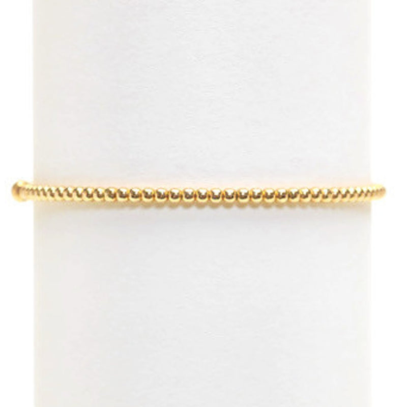 Karen Lazar  - 2 mm Yellow Gold Filled Bead Flex Bracelet