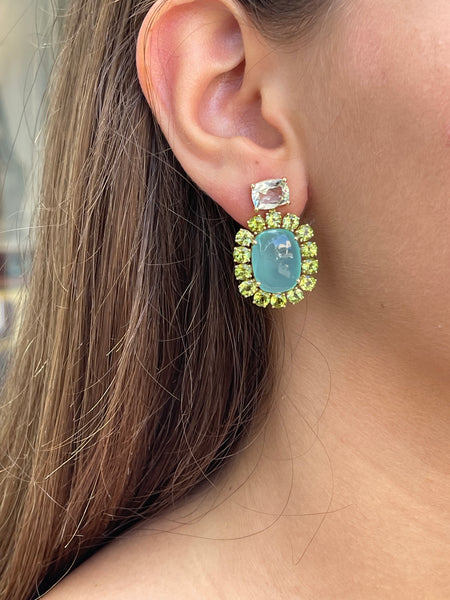 A & Furst - Sole - Drop Earrings with Green Aqua Chalcedony