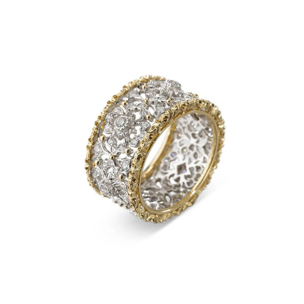 Buccellati 18K Yellow Gold and White Gold Eternelle Ring, Size 7