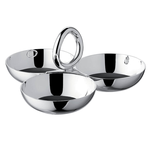 Christofle Paris - Vertigo - Small Silver-Plated 3-Bowl Snack Dish