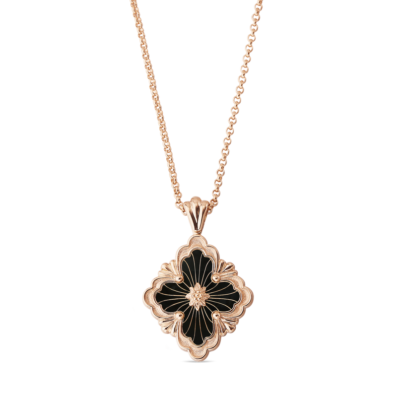 Buccellati - Opera Tulle - Pendant Necklace, 18k Rose Gold with Black Onyx