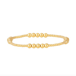 Karen Lazar  - 2 mm and 4 mm Pattern Signature Yellow Gold Filled Bead Flex Bracelet