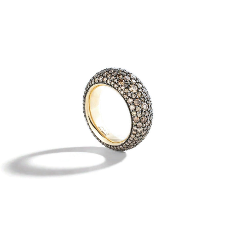 Lucy-delius-cognac-diamond-pave-bombe-ring-yellow-gold