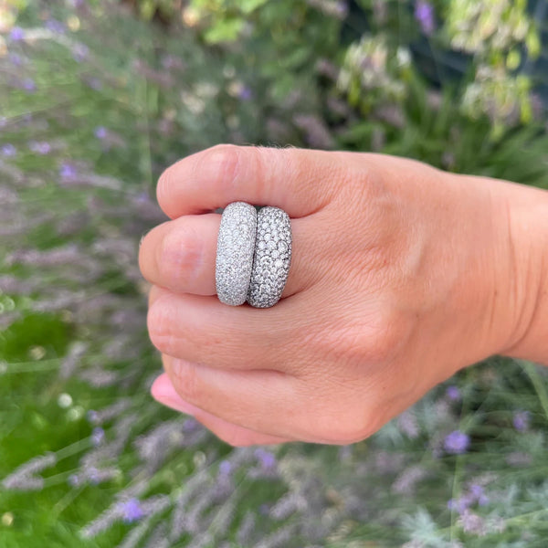 Lucy-delius-modern-finish-diamond-pave-bombe-ring-yellow-white-gold-LD/RING-DIA-WR-8M