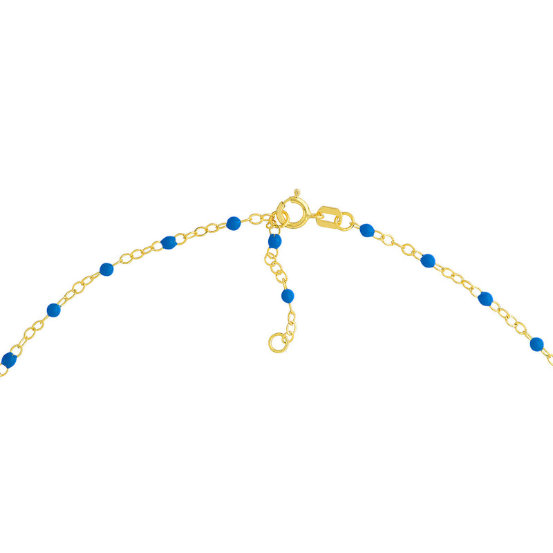 AFJ Gold Collection - Cobalt Enamel Chain Bracelet, Yellow Gold