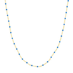 AFJ Gold Collection - Cobalt Enamel Chain Necklace, Yellow Gold