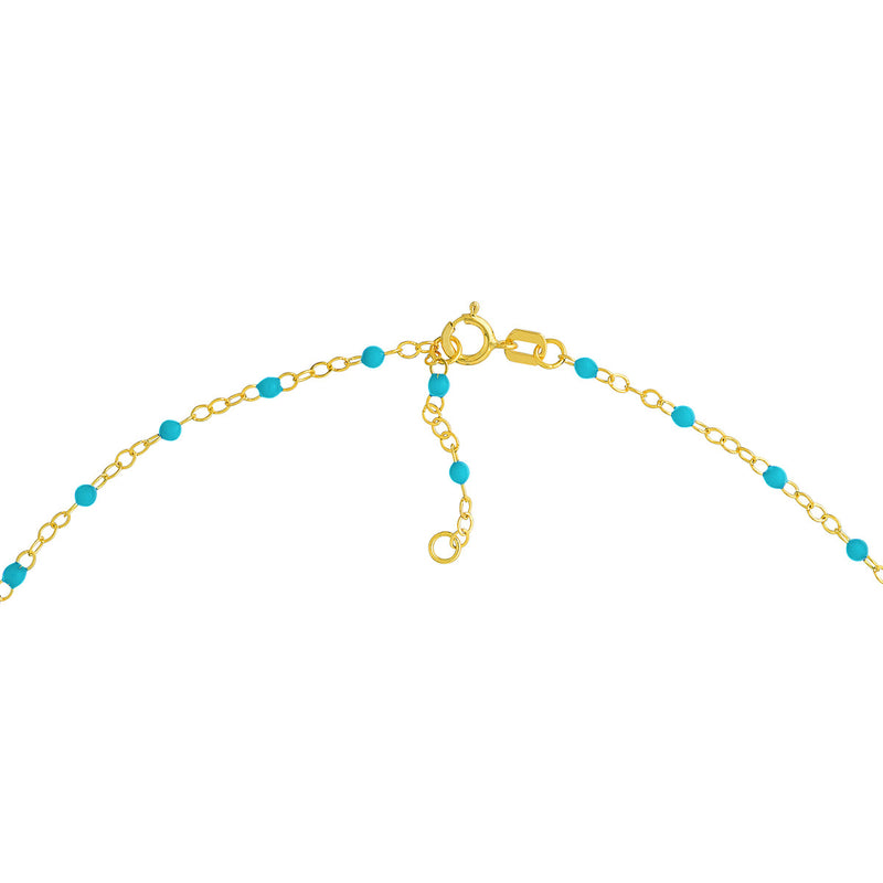 AFJ Gold Collection - Turquoise Enamel Chain Bracelet, Yellow Gold