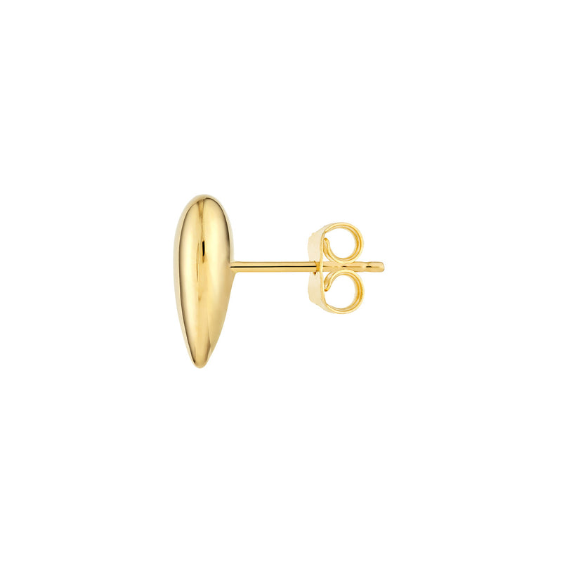 AFJ Gold Collection - Polished Puff Heart Earrings, Yellow Gold