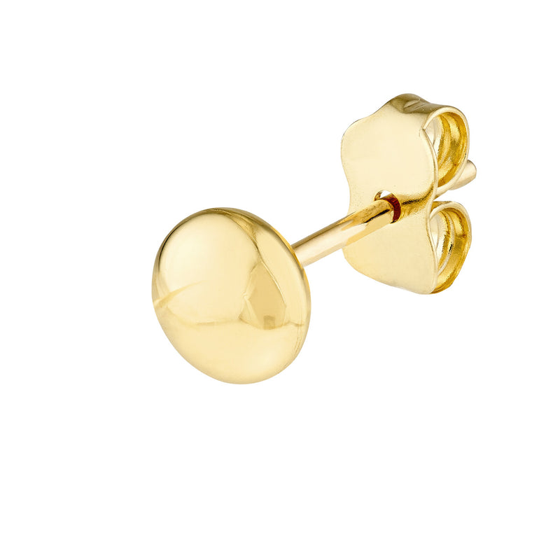 AFJ Gold Collection - 5.5mm Flat Round Pebble Stud Earrings, Yellow Gold