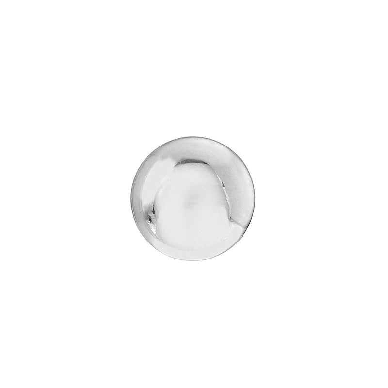 AFJ Gold Collection - 5.5mm Flat Round Pebble Stud Earrings, White Gold