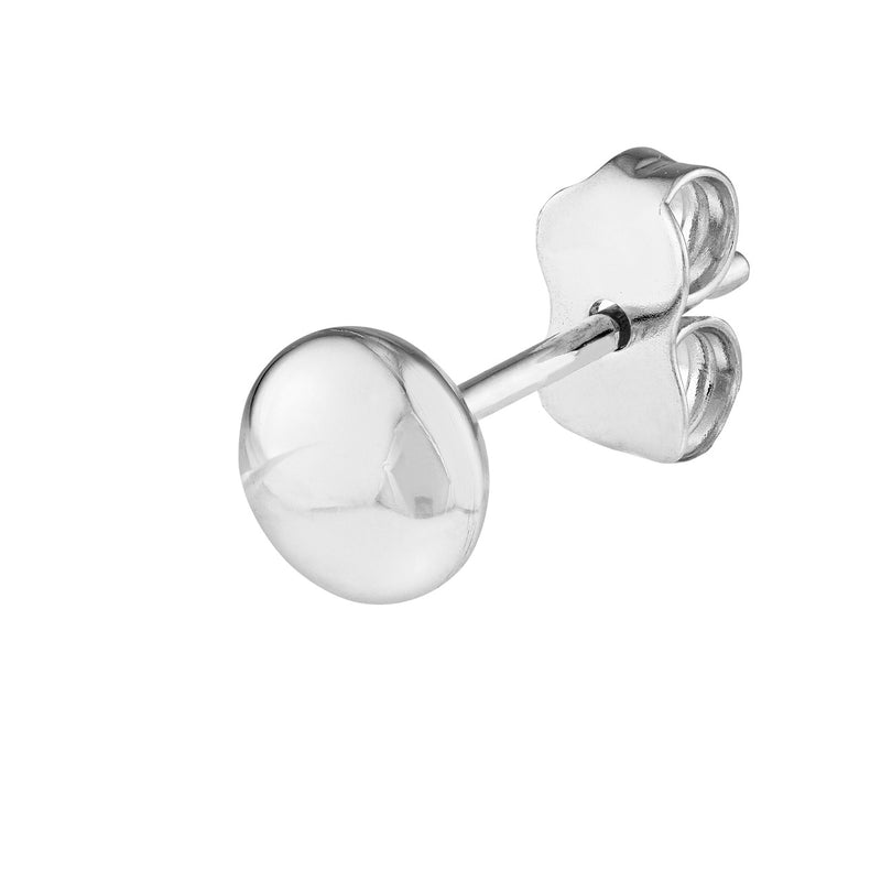 AFJ Gold Collection - 5.5mm Flat Round Pebble Stud Earrings, White Gold