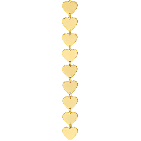 AFJ Gold Collection - Heart-Link Chain Earrings, Yellow Gold