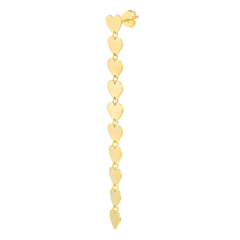 AFJ Gold Collection - Heart-Link Chain Earrings, Yellow Gold