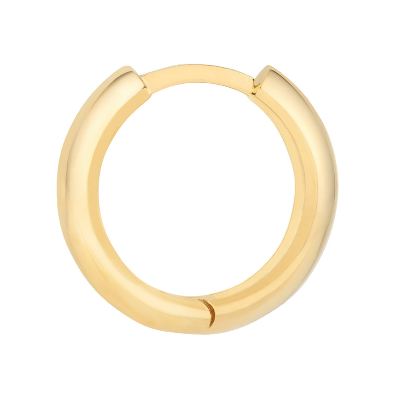 AFJ Gold Collection - Polished Wide Huggie Earrings, Yellow Gold