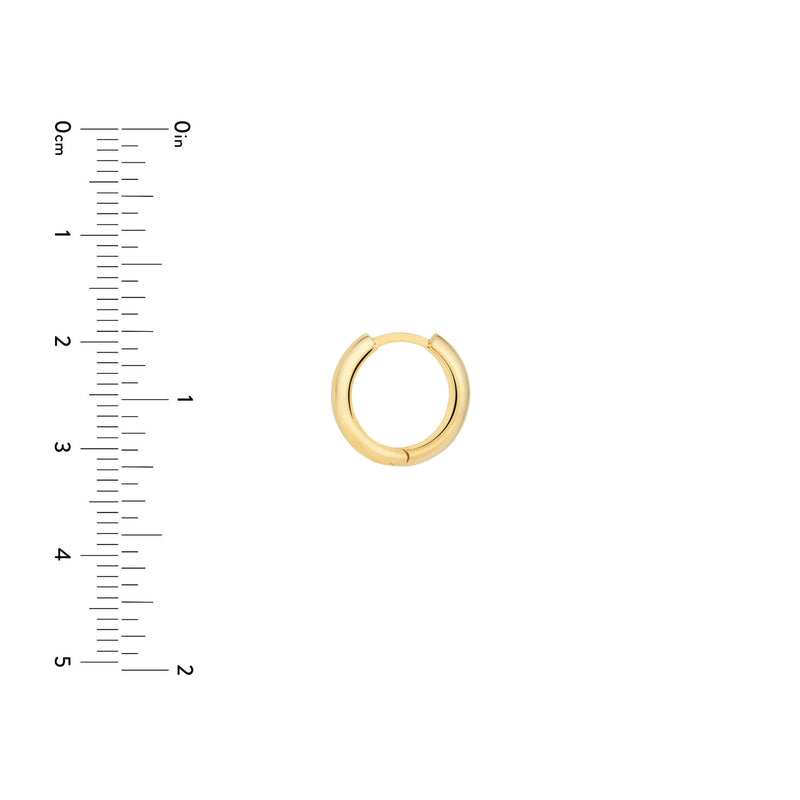 AFJ Gold Collection - Polished Wide Huggie Earrings, Yellow Gold