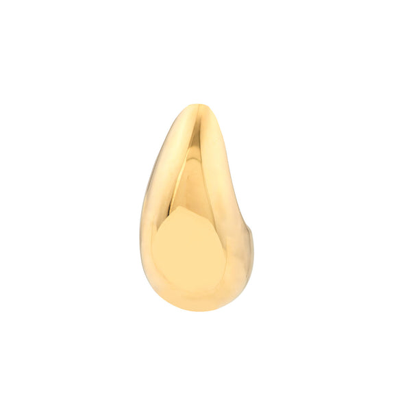 AFJ Gold Collection - Small Teardrop Dome Earrings, Yellow Gold