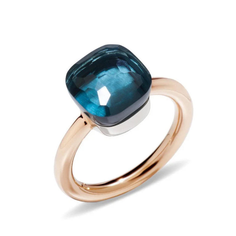 Pomellato - Nudo Maxi - Stackable Ring with London Blue Topaz, 18k Rose Gold