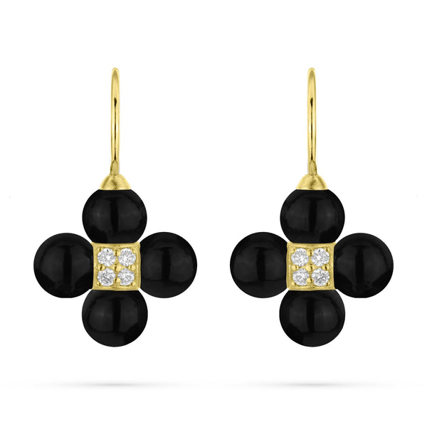 Paul Morelli - Sequence - Black Onyx Drop Earrings with Diamonds, 18k Yellow Gold