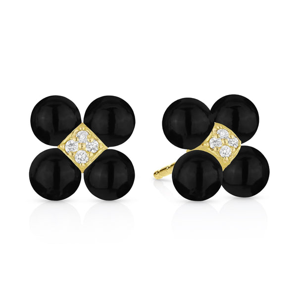 Paul Morelli - Sequence - Black Onyx Stud Earrings with Diamonds, 18k Yellow Gold