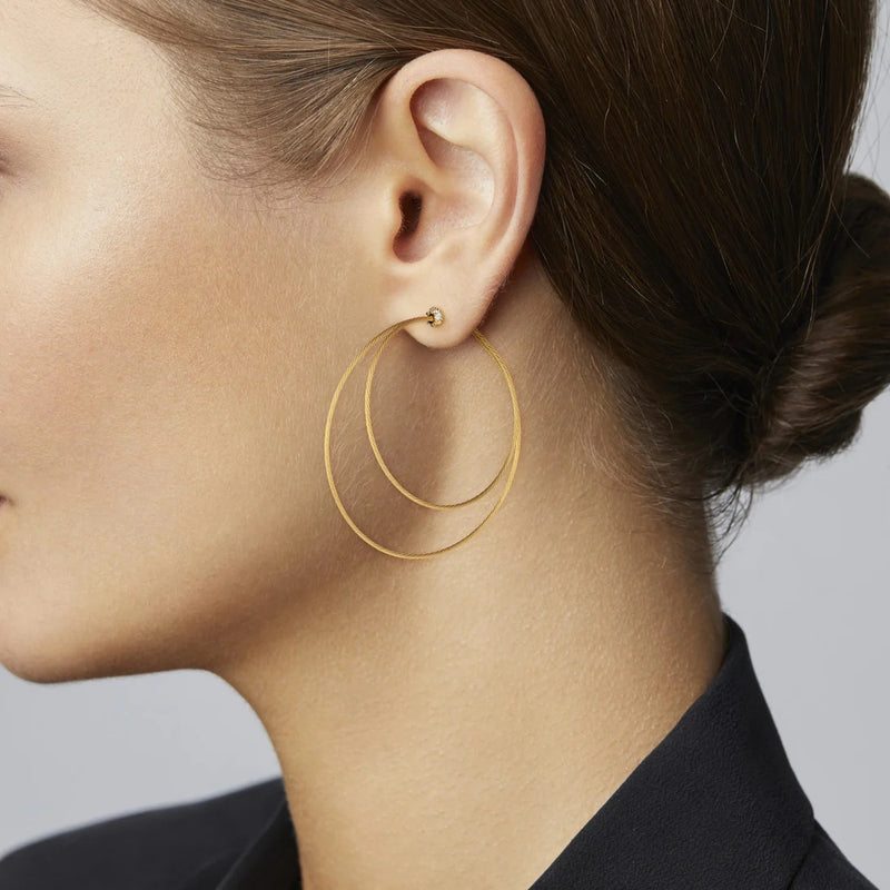 Paul Morelli - Double Unity Hoop Earrings, 18k Yellow Gold