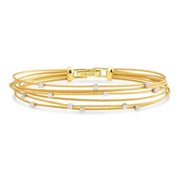 Paul Morelli - Multi Unity Bundle Bracelet with Diamonds, 18k Yellow Gold