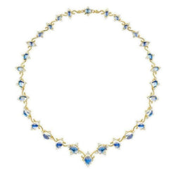 Paul Morelli  - Tiered - Chandelier Necklace with Diamonds and Blue Moonstones , 18k Yellow Gold