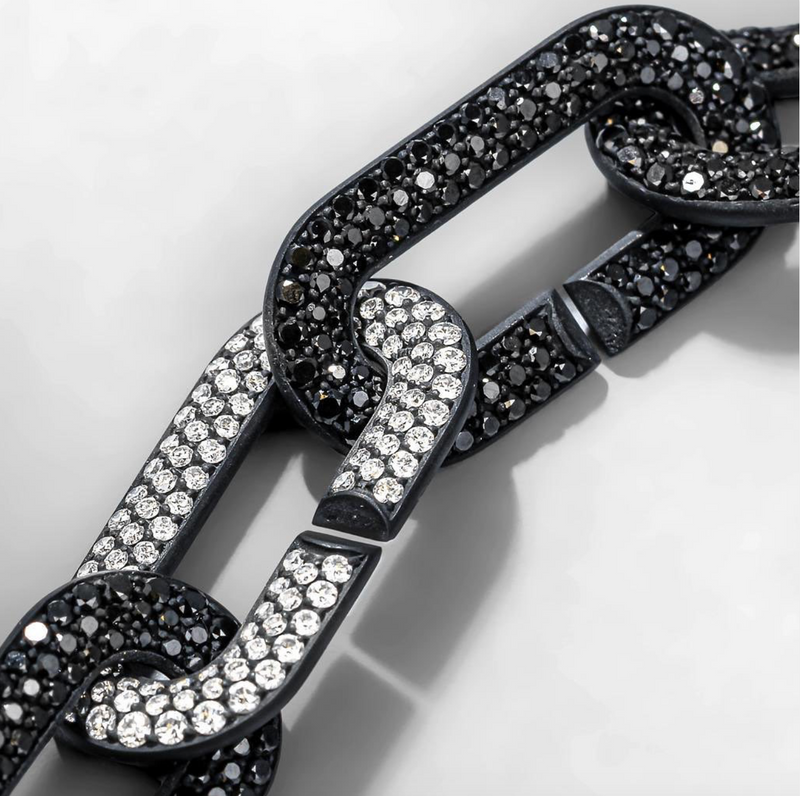 Vhernier - Mon Jeu - Chain Link with Pave Diamonds and Black Titanium