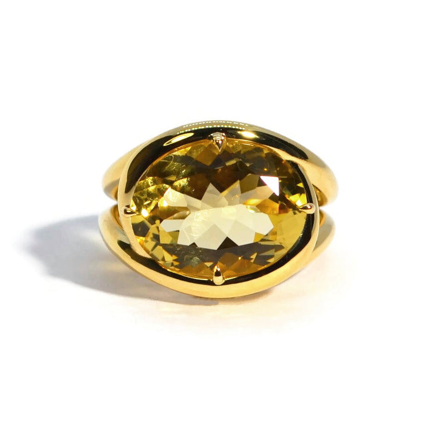 A & Furst - Aera - Cocktail Ring with Citrine, 18k Yellow Gold