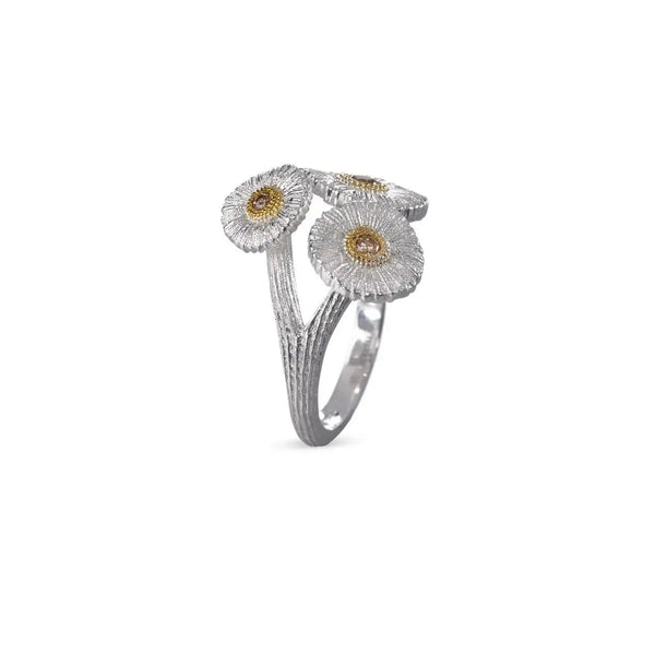 af-jewelers-buccellati-blossoms-daisy-ring-sterling-silver-brown-diamonds-JAGRIN013868