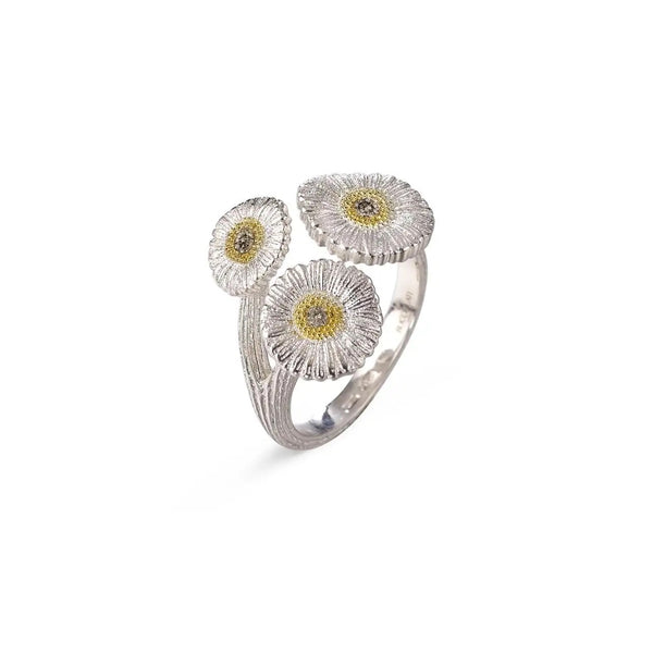 af-jewelers-buccellati-blossoms-daisy-ring-sterling-silver-brown-diamonds-JAGRIN013868