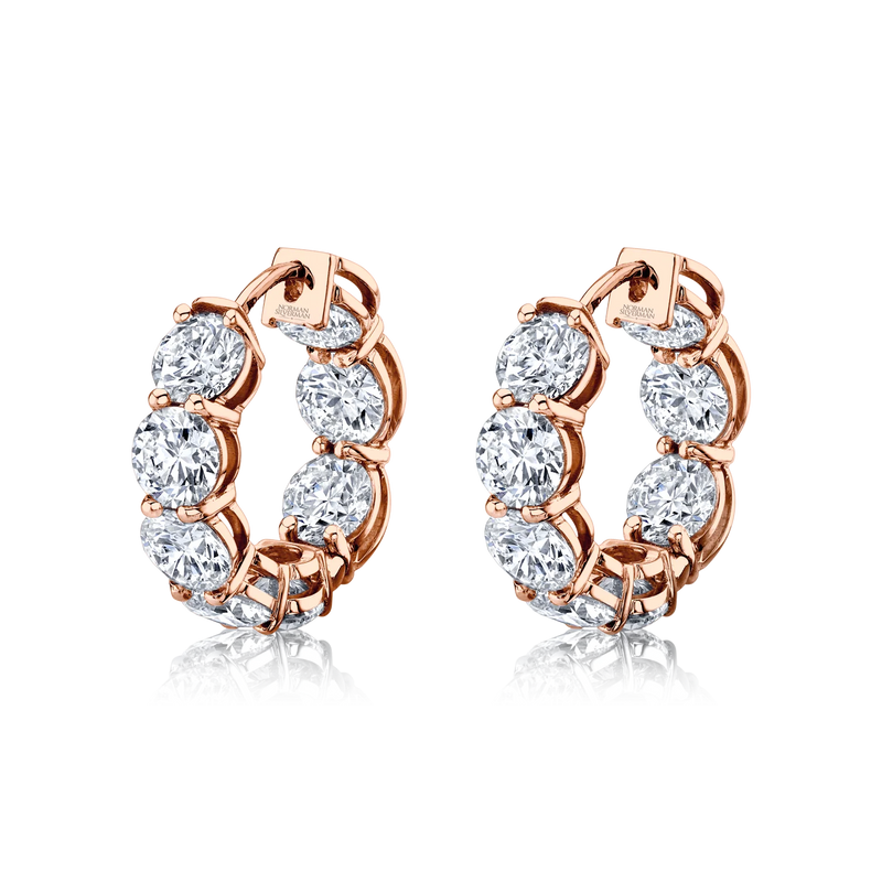 AFJ Diamond Collection - Diamond Huggie Earrings, 18k Yellow Gold