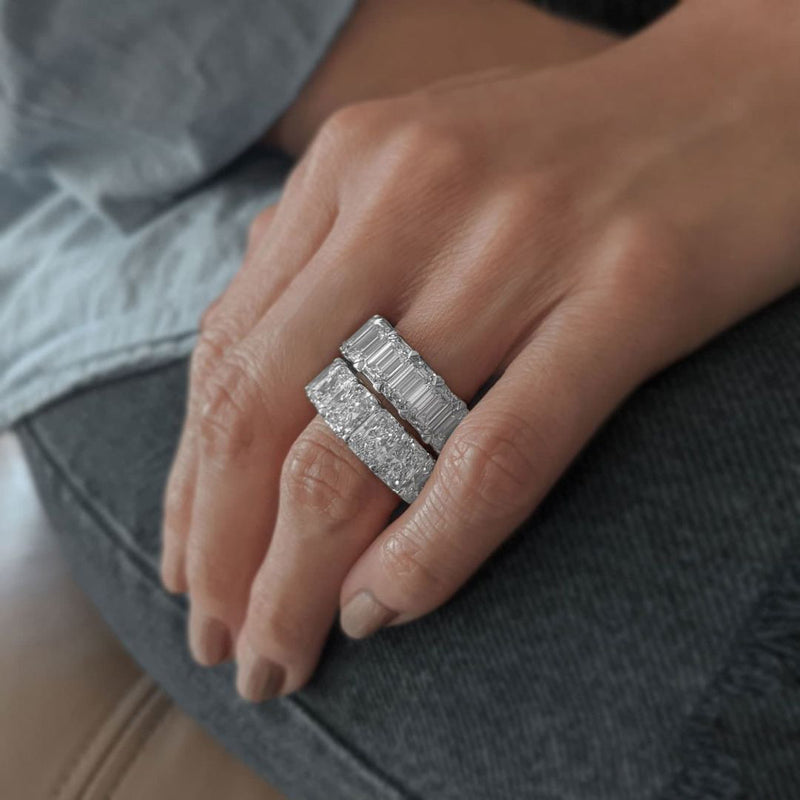 Norman Silverman - Eternity Band Ring with Radiant-cut Diamonds 7.26 carats, Platinum