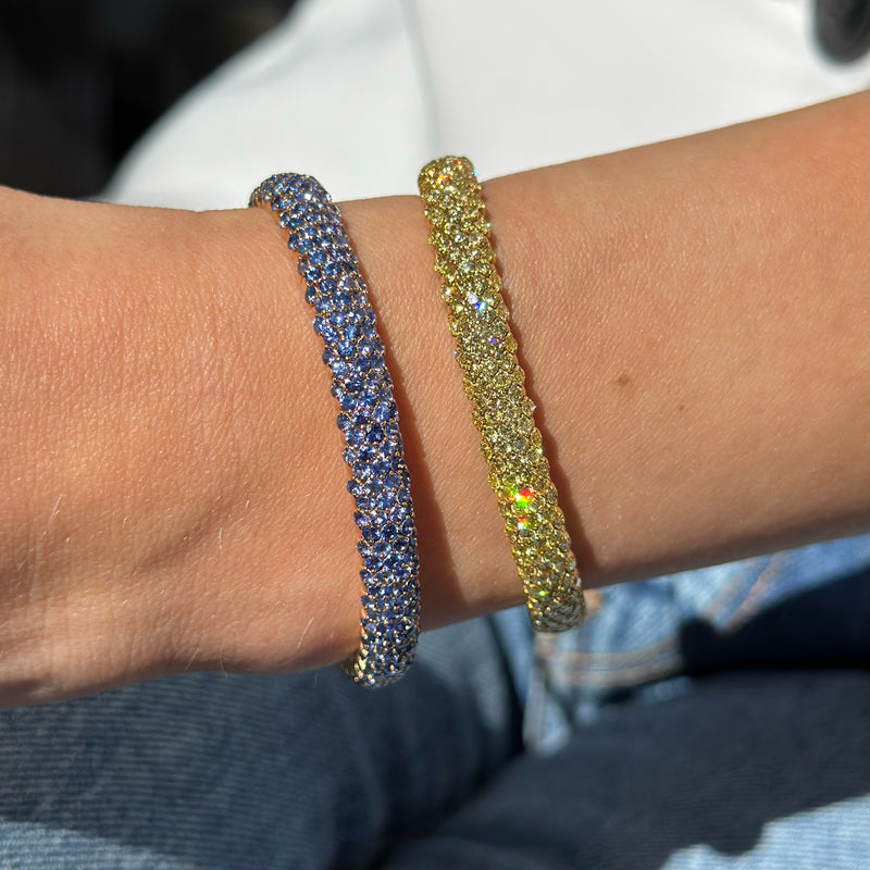 AFJ Diamond Collection - Flexible Bracelet with Yellow Diamonds, 18k Yellow Gold