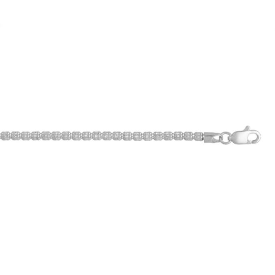 AFJ Gold Collection - White Gold Necklace, 18" - 3.14 mm