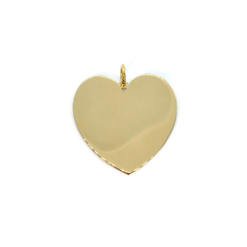 AFJ Gold Collection - Classic Heart Pendant 1 1/4", 14k Yellow Gold