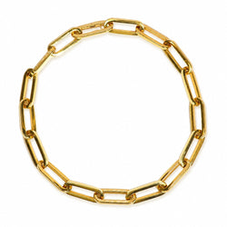 AFJ Gold Collection - Large Rectangular Paperclip Link Necklace